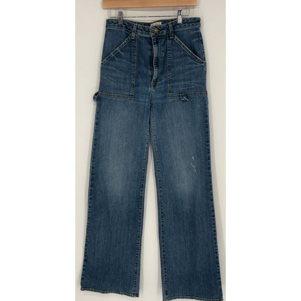 Nili Lotan High Rise Straight Leg Stretch Jeans